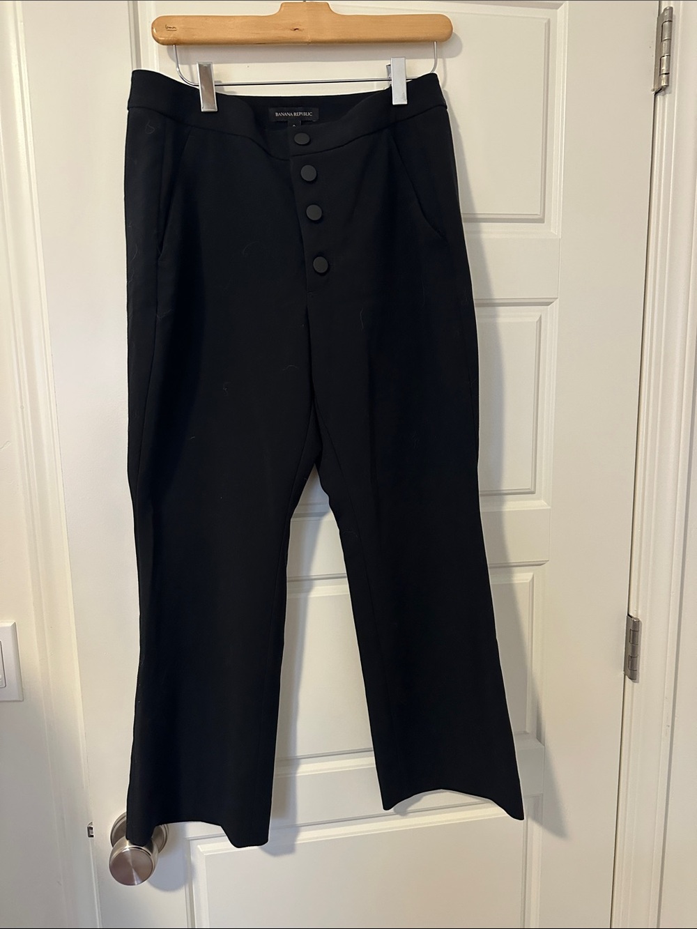 Banana Republic Black High-Rise Wide Leg Ankle Pants